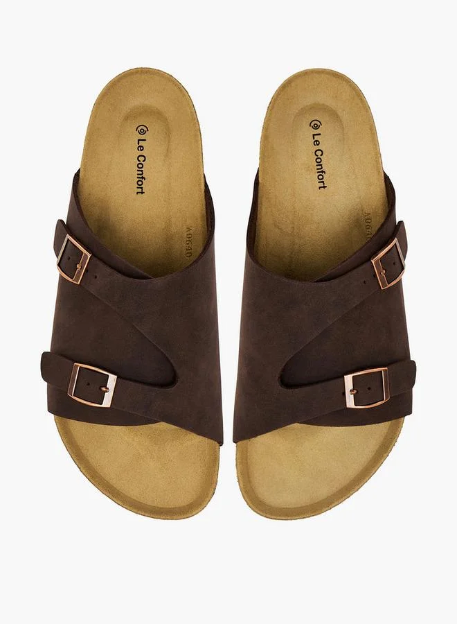 لو كونفورت Men Buckle Detail Comfort Sandals